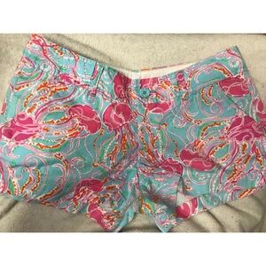 Lilly Pulitzer Pink and Blue Jellyfish Patterned Women Shorts